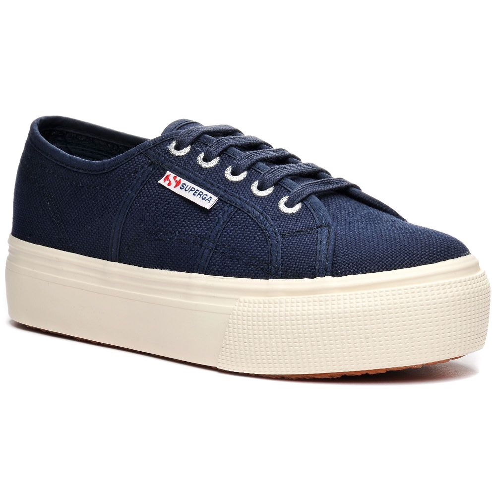 Superga 2790acotw Linea Up And Down Blue Platform Sneakers - Women's Sneakers USA | US5388280